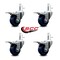 Service Caster 3'' Solid Polyurethane Swivel 7/16'' Stem Caster Set with Total Lock Brake, 4PK SCC-GRTTL20S314-SPUS-716138-4 - alternate 4